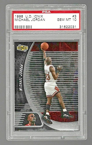 1998 UPPER DECK IONIX BASKETBALL CARD #3 HOF MICHAEL JORDAN PSA 10 CHICAGO BULLS