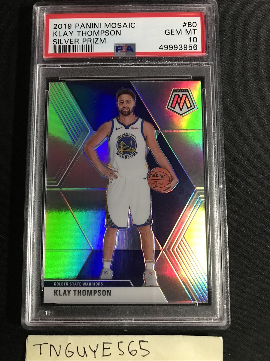 PSA 10 SILVER PRIZM Klay Thompson 2019 Panini Mosaic #80 Warriors 