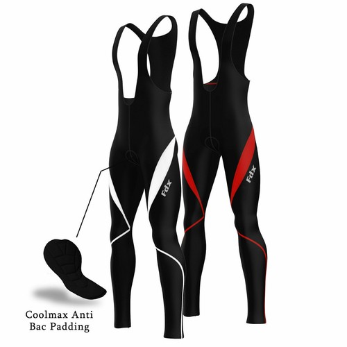 FDX Da Uomo Ciclismo Bib Inverno Thermal Imbottito Lungo Leggings Pantaloni  Ciclismo | eBay