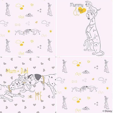 101 Dalmatians Disney Swafing Jersey Pink My Little Baby Panel Special Price