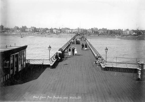 Deal Pier, Deal, Kent, 1890-1910. A view looking inland along Deal- Old Photo