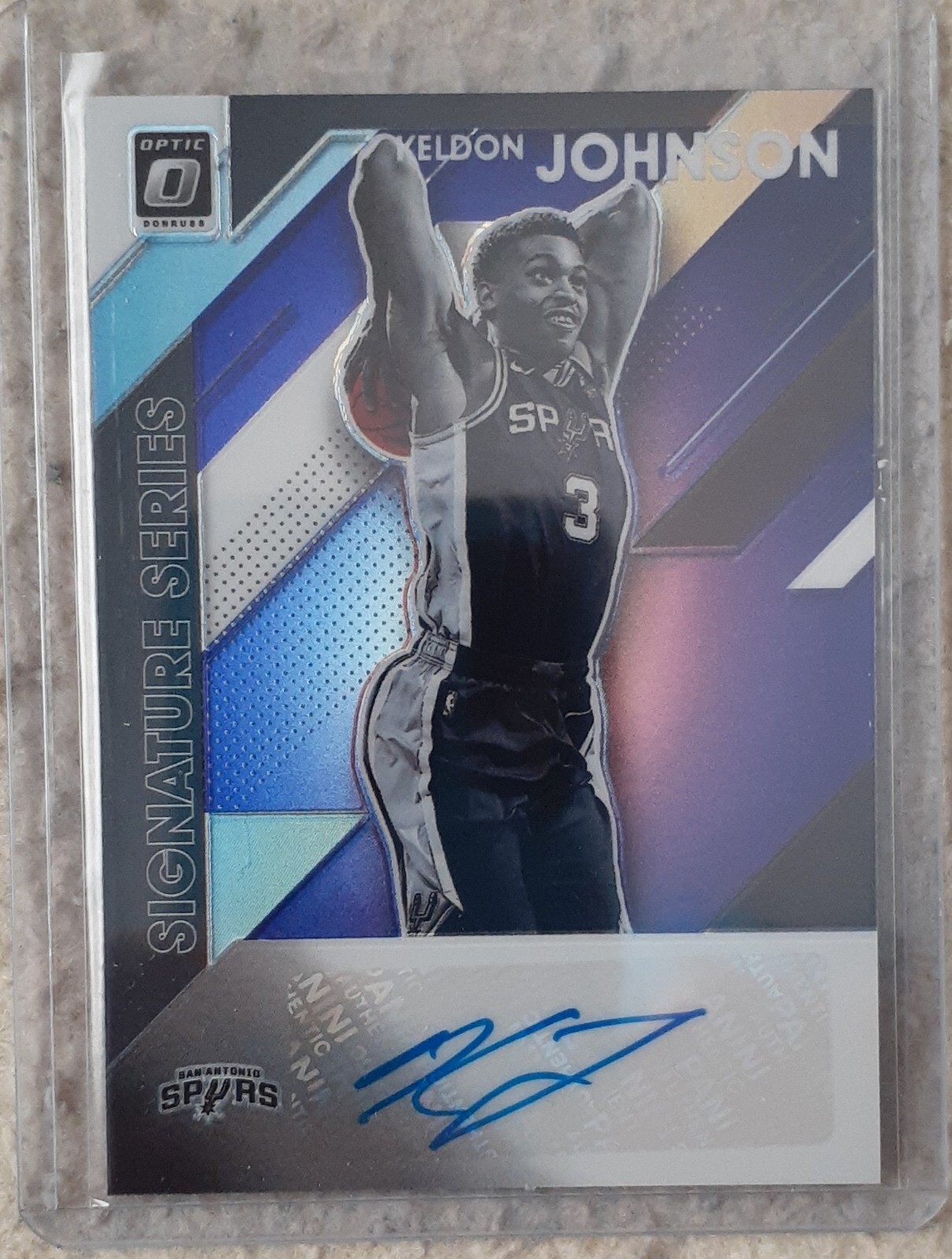 Keldon Johnson RC Rookie Auto 2019 Donruss Optic Signature Series Purple Spurs