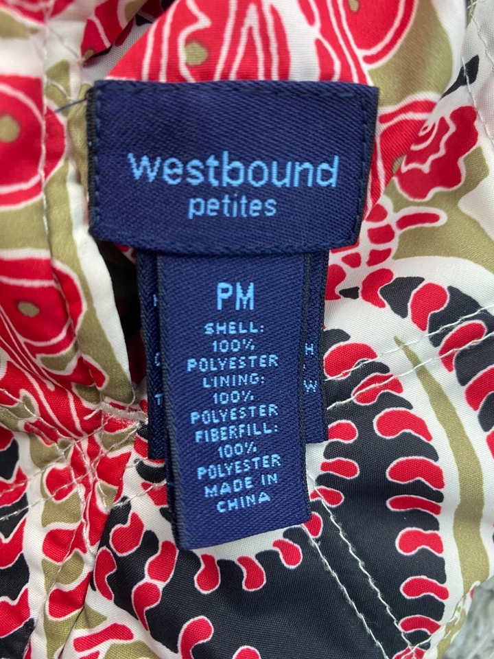 Chaleco Westbound Mujer Mediano Pequeño Rojo Cachemira Cremallera Completa Chaqueta Reversible Foto 3 de 4