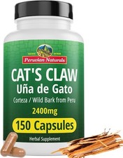 Cat's Claw 150 Capsules U a de Gato 100 Natural Cats Claw Bark Grown in Peru