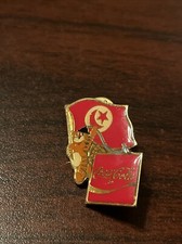 Vintage 1988 Seoul Olympics Coca Cola Hodori Tiger Tunisia Flag Lapel Pin