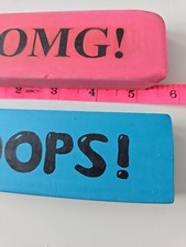 "FOR BIG MISTAKES, OMG OOPS " Jumbo Eraser Set Gift School  Office