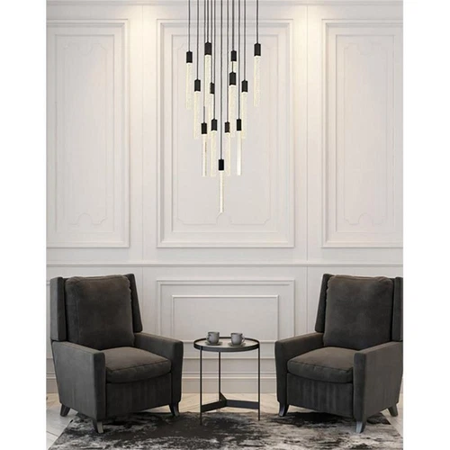 Elegant Lighting Weston 13-Light Modern Metal and Crystal Pendant in Black - Picture 2 of 8