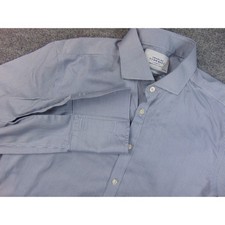 Charles Tyrwhitt Dress Shirt Mens 16x35 Extra Slim Fit Blue Gingham French Cuffs