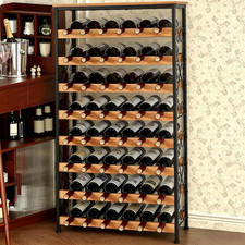 48-Bottle Wine Rack Freestanding Floor, 8-Tier Display Wine Storage Shelves with