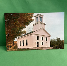 Union Christian Church, Calvin Coolidge, Plymouth VT Chrome Postcard, unposted
