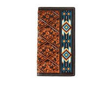 3D Western Wallet Mens Hand Tooled Floral Brown Black D2500120133