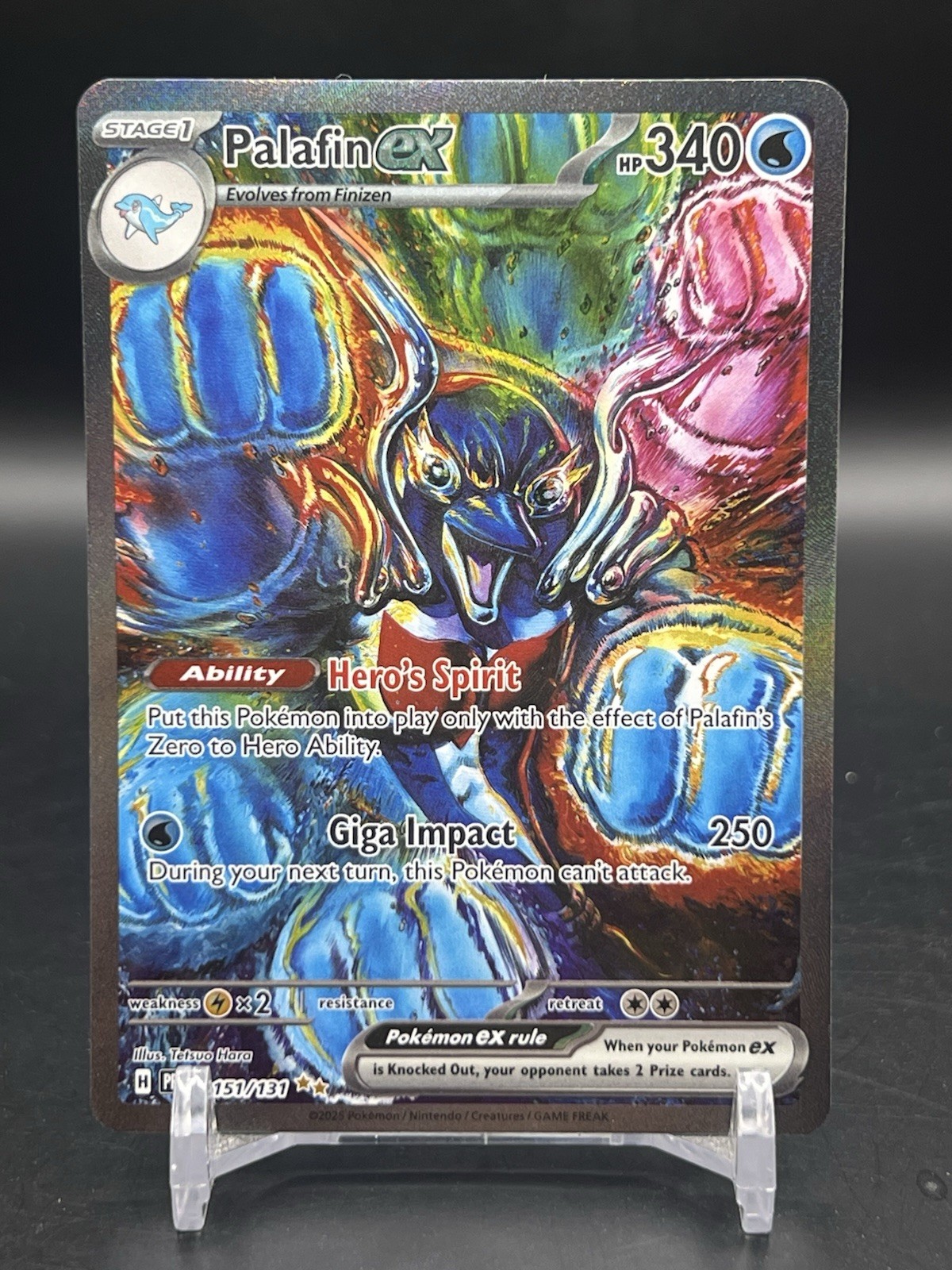Palafin ex 151/131 Pokemon Prismatic Evolutions Special Illustration Rare NM