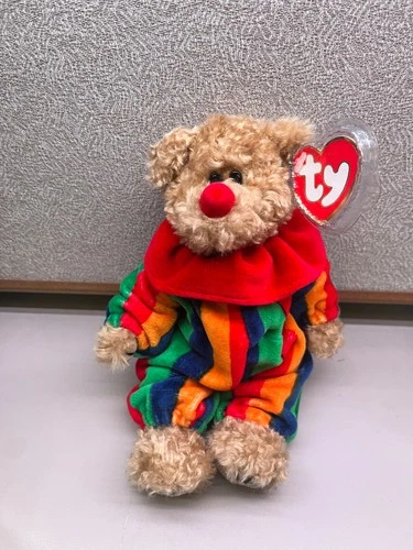 Vintage 1993 Ty Beanie Baby Attic Treasures Piccadilly the Circus Clown Bear