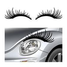 2 Pcs Eyelash Decal For Car Headlight Waterproof Funny Bumper Window Eyelashes