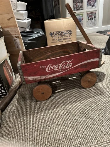 Vintage Coca-Cola Wooden Crate Wagon