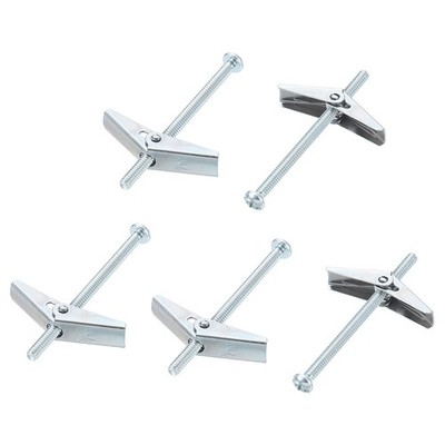 3/16 x 3 Male Thread Spring Loaded Hollow Wall Round Head Toggle Bolt 35pcs