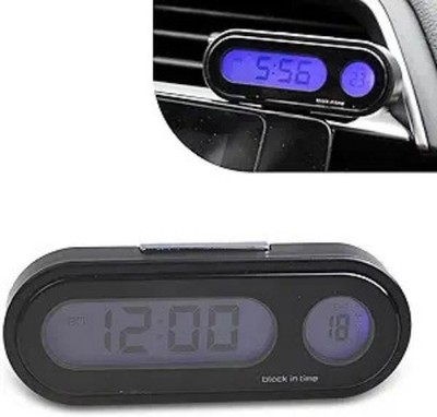 Pack-1 Car Digital Clock, 2.9'' x 1.1'' x 0.7'' LCD Luminous Large Screen Dashboard