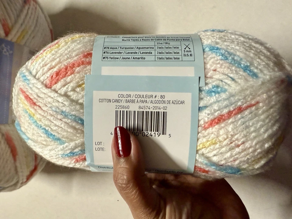 Lazos e Hilos Carisma Bebé Hilo "Algodón de Caramelo" 3 Madejas ~ Nuevo/Sellado ACRÍLICO Foto 3 de 4