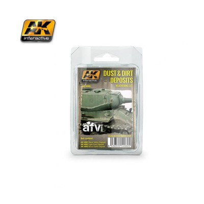 AK Weathering Effect Dust & Dirt Deposits Weathering Set New