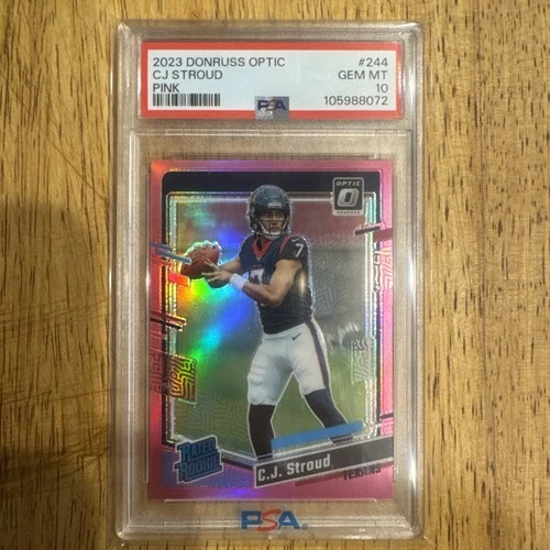 2023 Donruss Optic - Rated Rookie C.J. Stroud #244 Pink Prizm (RC) GEM MT PSA 10