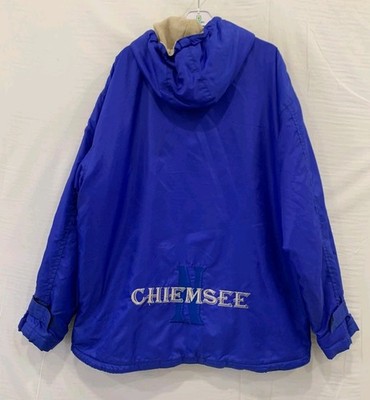 Vtg Chiemsee Natural Anorak Pullover Fleece Lined Jacket Blue XXL 90s Surf #223