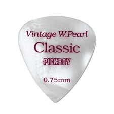 Pickboy Vintage Pick, Pearl, Cellulose, 0.75mm, 10 picks