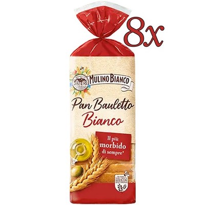 8x Barilla Mulino Bianco Pan Bauletto Toastbrot Toast Weiß Brot mit Olivenöl