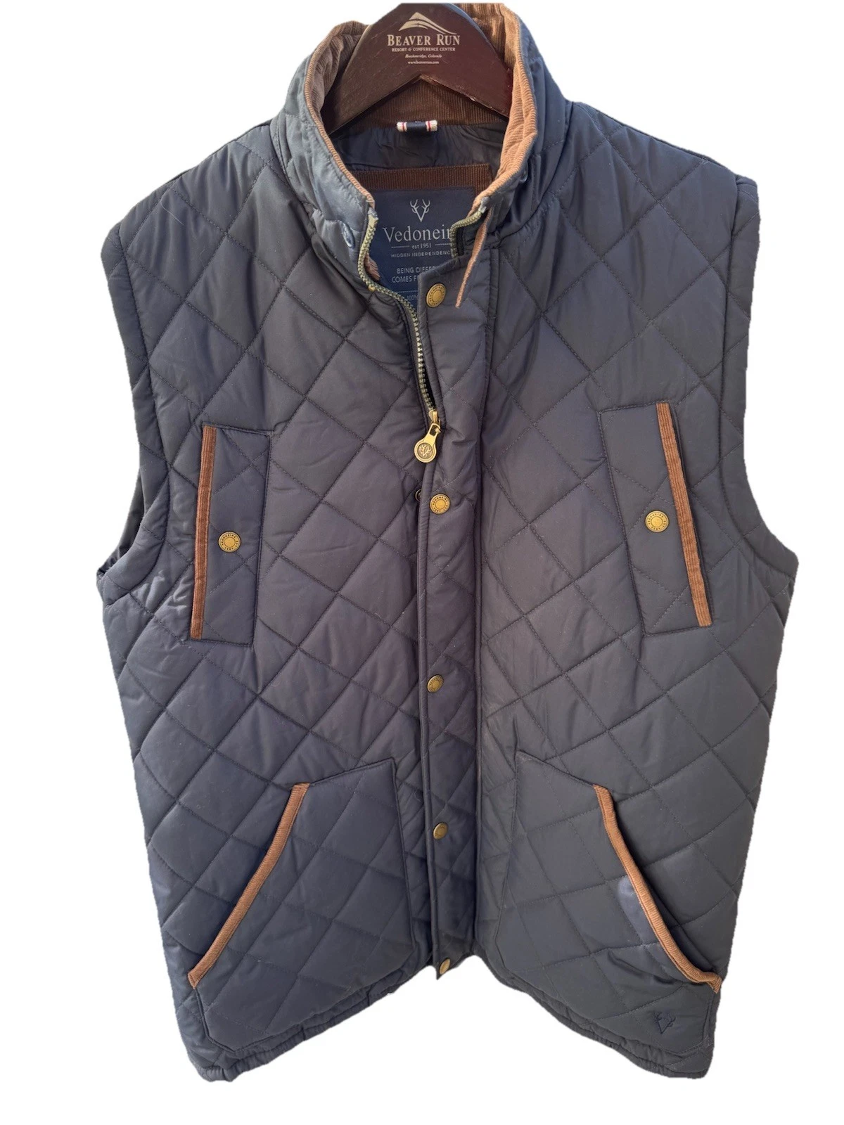 Vedoneire Quilted Vest Mens L Blue Bodywarmer Outdoor