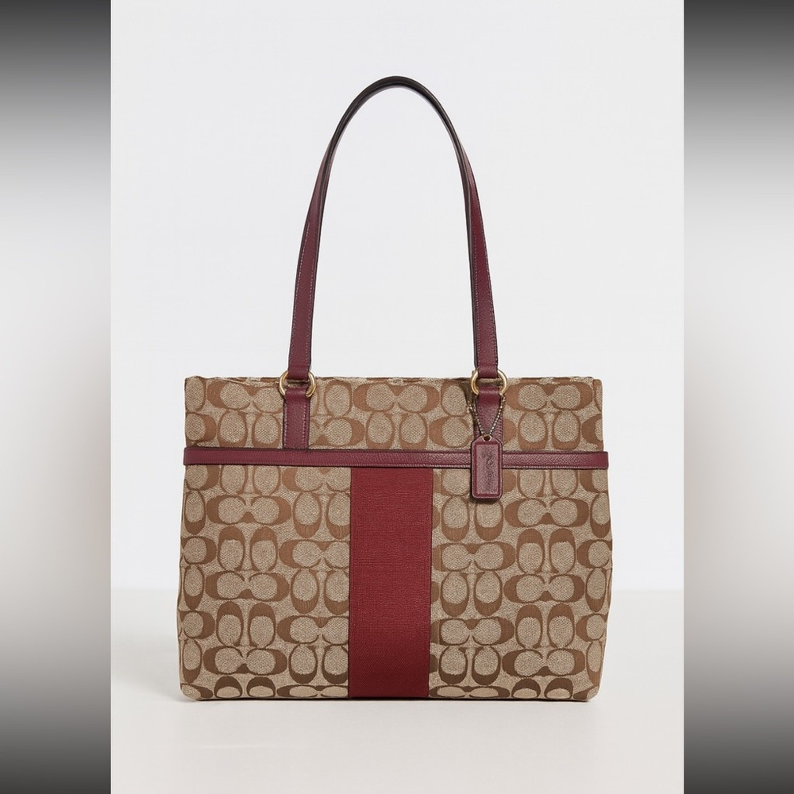 Y2K Vintage COACH Monogram Signature Bag Maroon Burgu… - Gem