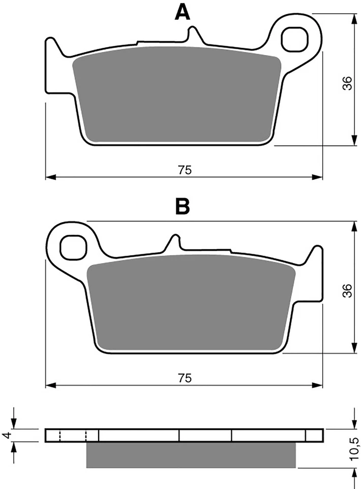 Pastilhas de freio traseiras para Honda CRF 230 M (Supermoto) 2009-2010 - Imagem 2 de 2