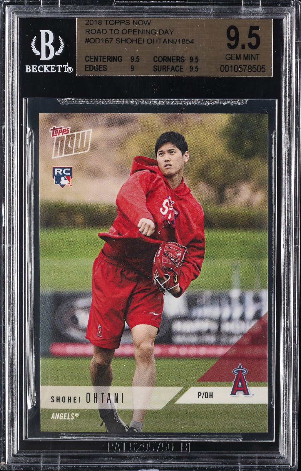 2018 TOPPS NOW ROAD TO OPENING DAY #OD167 SHOHEI OHTANI BGS 9.5