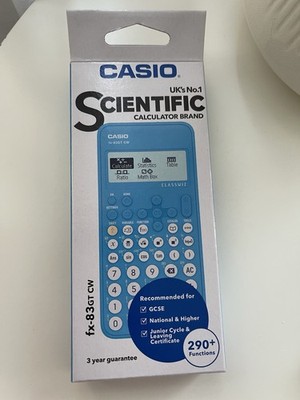 Casio FX-83GT CW wissenschaftlicher Taschenrechner blau - neues Modell ClassWiz Prüfung genehmigt