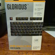 Glorious GPBT Backlit RGB Keycaps Doubleshot Black 130 English US 