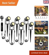 Warm White Waterproof Garden Uplighters - Easy Plug-and-Play Outdoor Lighting