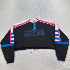 NWT Adidas Originals 3 Stripes Short Cropped Sweatshirt Sz Small