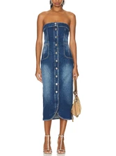 Isabel Marant Valentine Denim Midi Dress In Blue 38