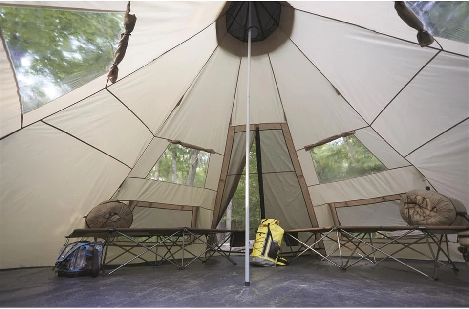 Tienda Tipi Camping para Adultos, Exterior, Impermeable, Familia, 8 Personas, 18' X 18' Foto 4 de 4