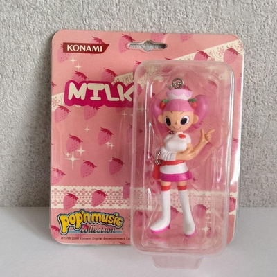 Pop'n Music Collection 2008 MILK Figure Doll Mascot Pink Konami