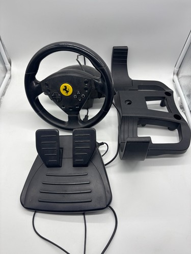 PS2 Playstation 2 Lenkrad mit Pedalen - in grau  - für PS2