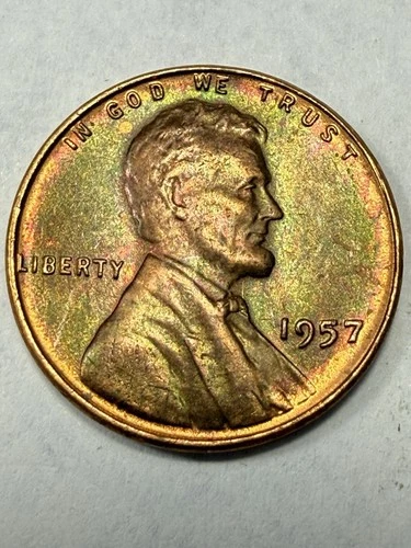 ** 1957 BU LINCOLN CENT-  (GREAT ADD FOR YOUR SET)  MONSTER TONER 🔥 **
