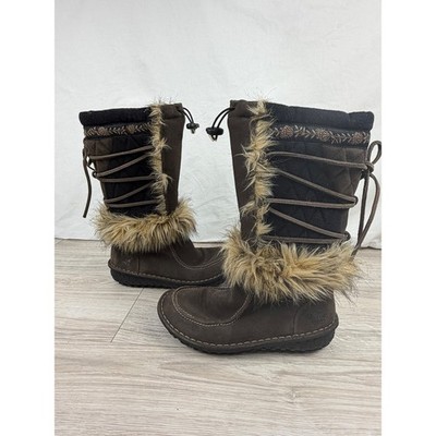 Sorel Sedna Brown Faux Fur Thinsulate Winter Snow Boots Womens 7.5 NL1461-231