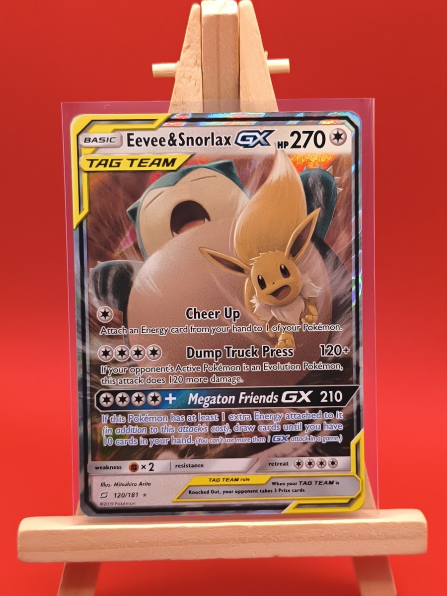 Eevee & Snorlax GX 120/181 Team Up Ultra Rare Holo Pokemon Card | eBay