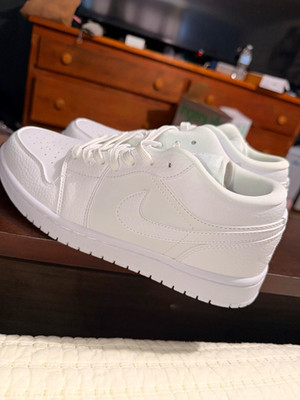 Jordan Air Jordan 1 Low Triple White Women s Low Top Lace-Up Sneaker 553558-130