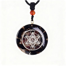 Obsidian Orgone Pendant, Energy Healing Crystal Necklace, Protection Amulet