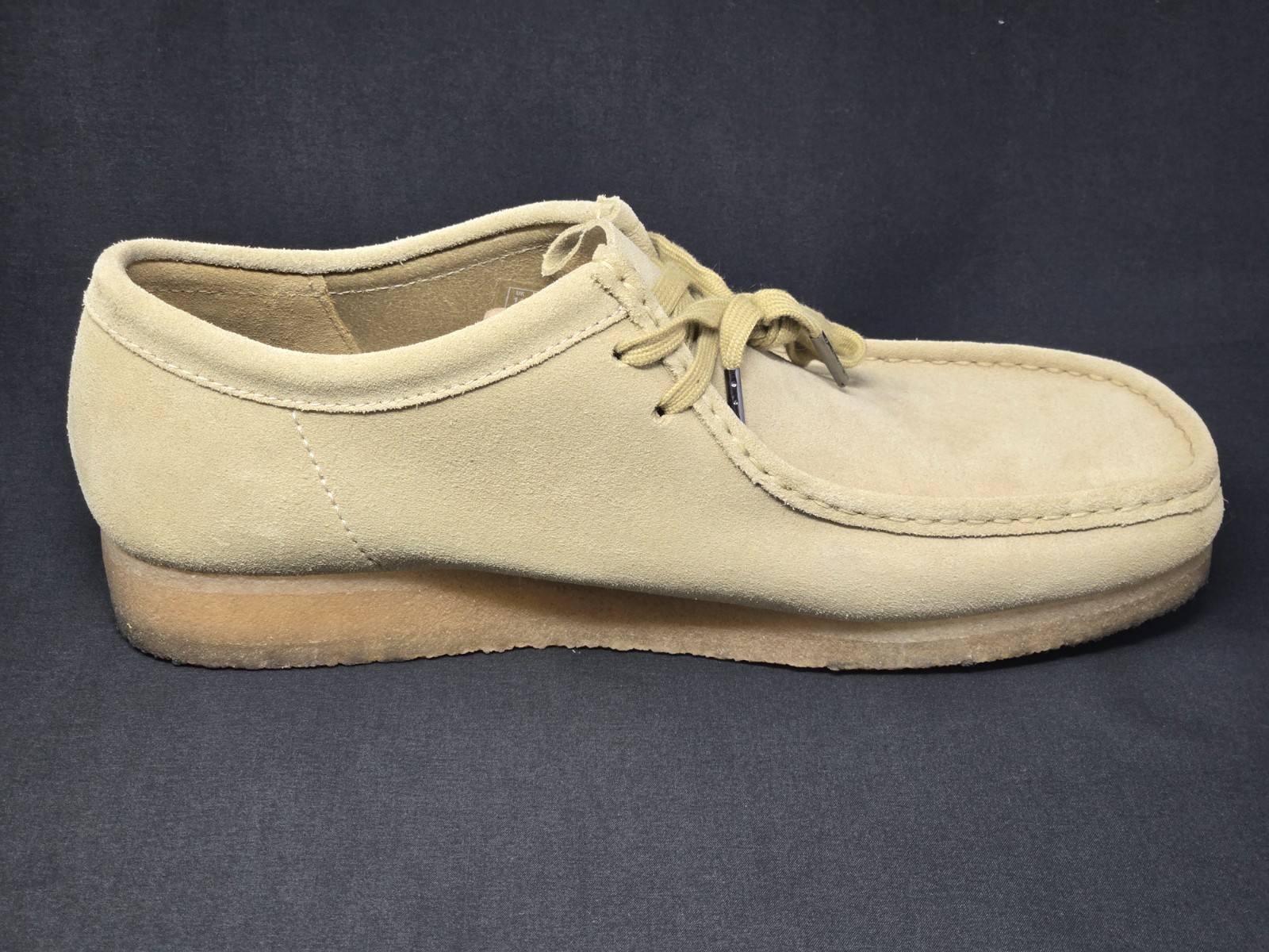 SAOLA Scarpe mocassini bassi Clarks Wallabee acero scamosciato uomo taglia 12 suola crepe