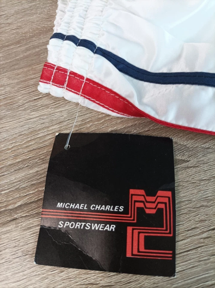 Vtg 80s Deadstock Michael Charles Sportswear Nylon Stripe Women's Shorts Size S - Image 4 of 4