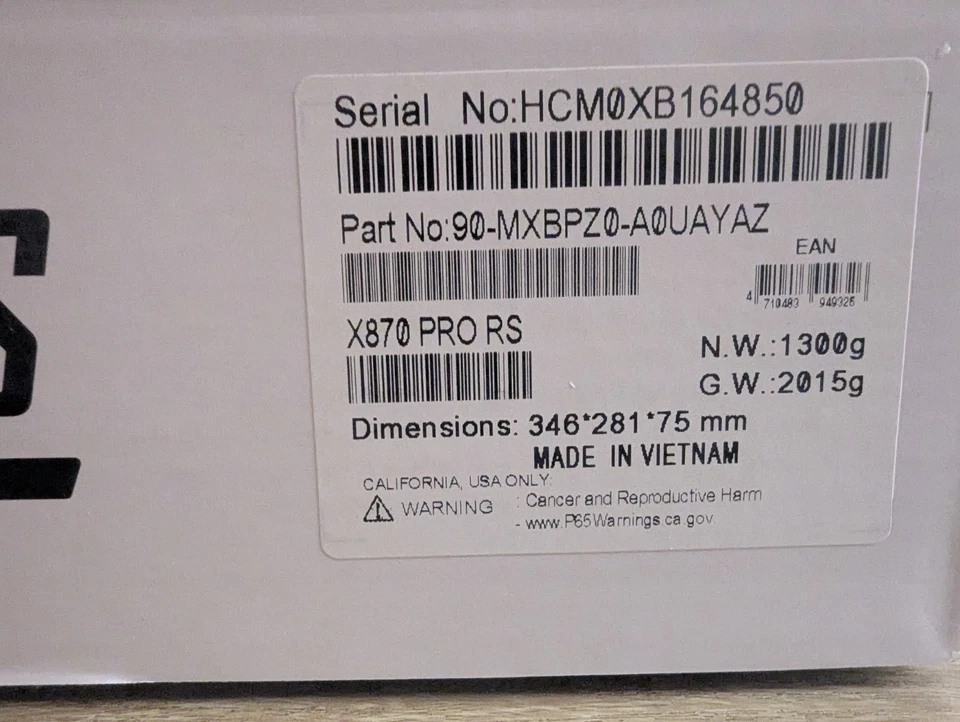 NEW ASRock X870 PRO RS Socket AM5 AMD X870 DDR5 Motherboard - Free Shipping! - Image 4 of 4