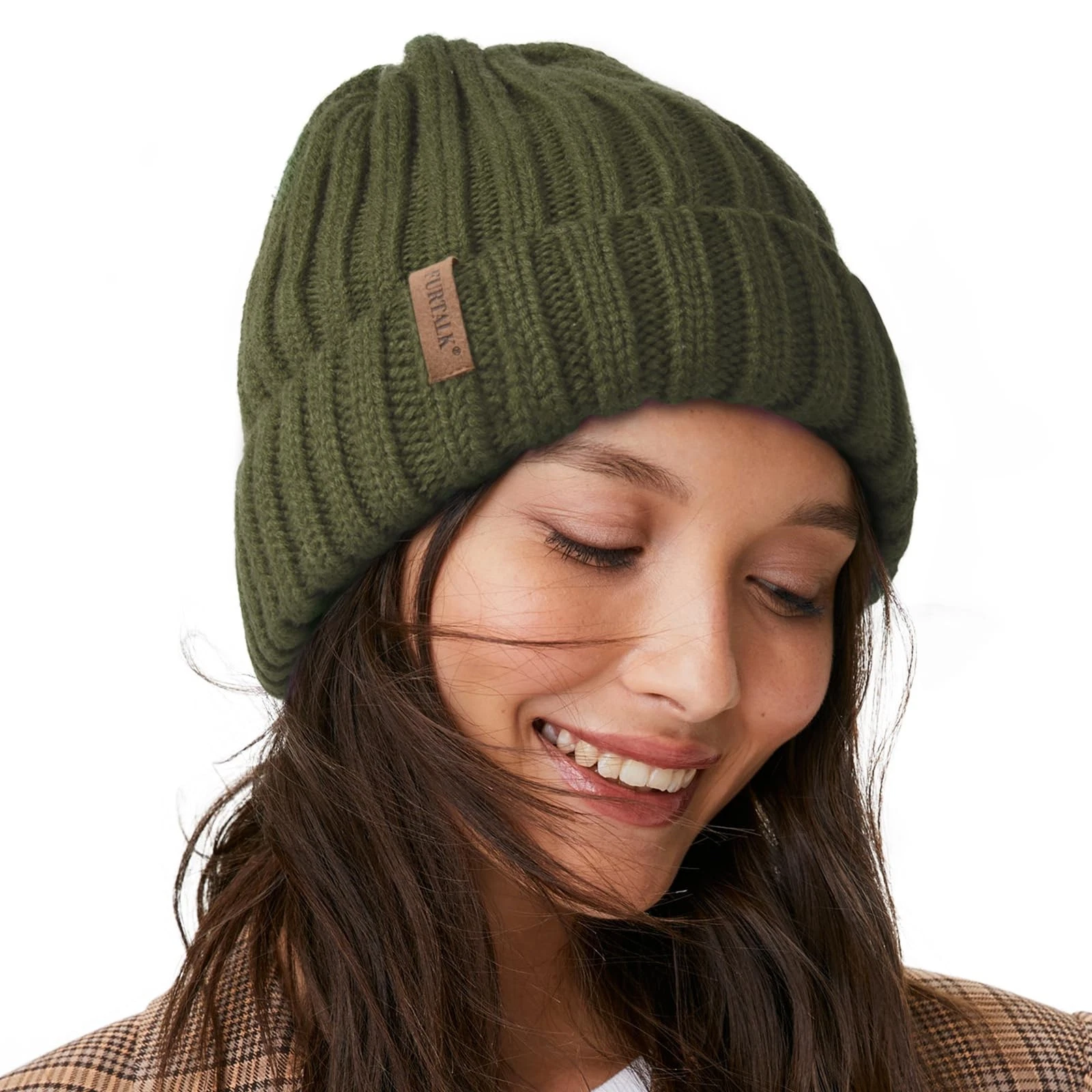 Winter Hats for Women Fleece Lined Beanie Knit Chunky Womens Snow Cap