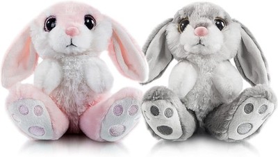 Osterhase Kuscheltiere 2 Stück Plüsch Hasen 18cm Floppy Ohren Sitzen Stofftie...