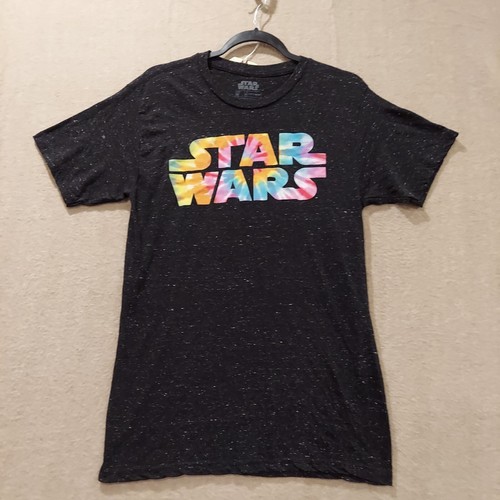 Dark Gray Unisex Disney Fifth Star Wars Rainbow Tye-Dye Logo T-Shirt / Medium P3